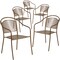 Emma and Oliver Commercial Grade 5 Pack Indoor-Outdoor Steel Patio Arm Chair with Round Back